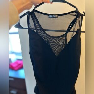 Soho Girls Black Mesh Accent Dress